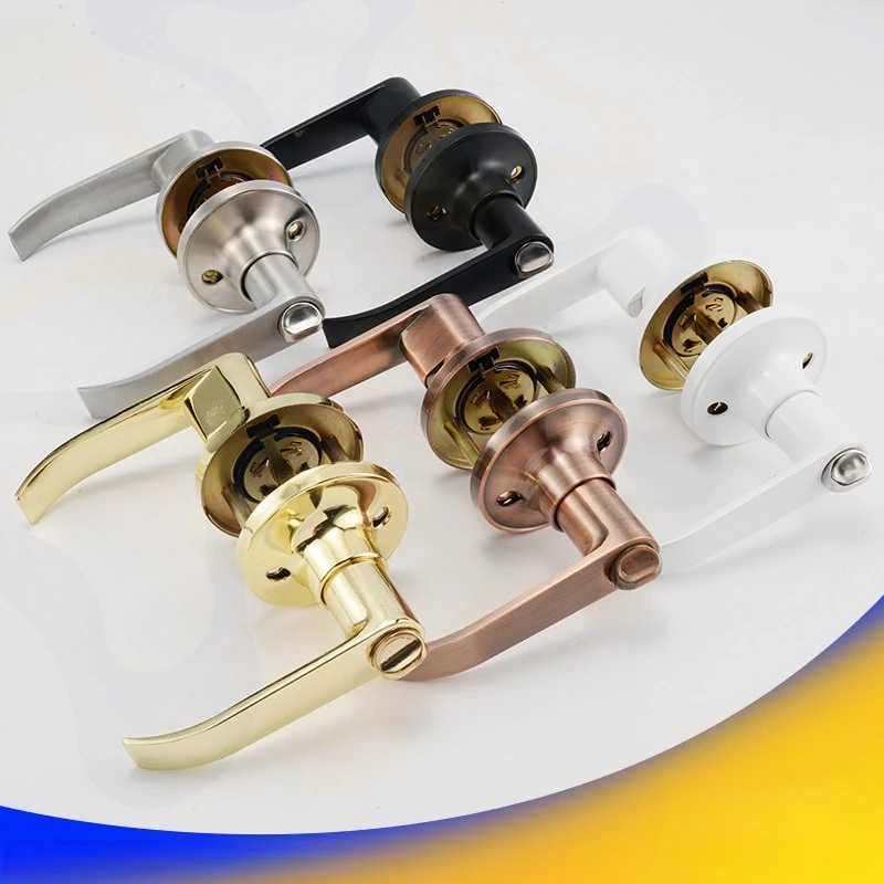 Door Lever Lock with 3 Keys Locking Door Handle Stainless Steel Interior Lever Lock Door Knob Replacement for Home Office