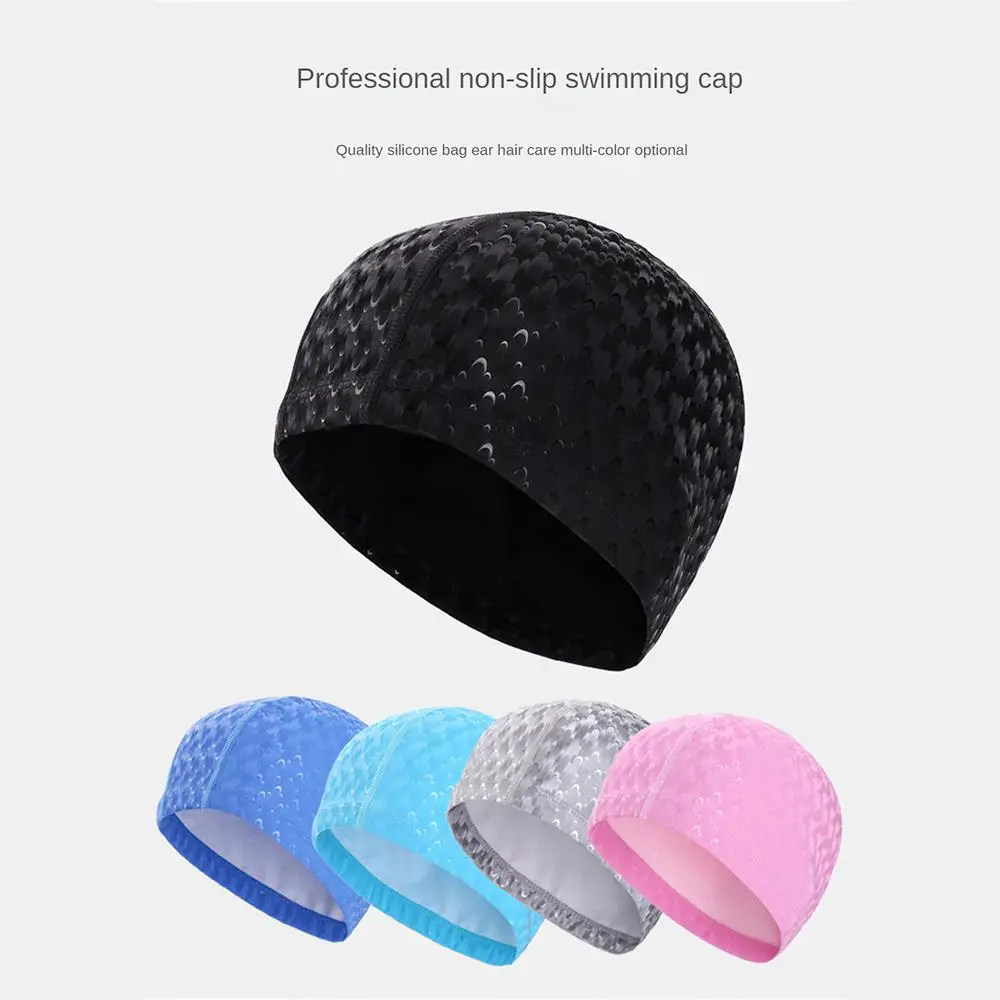 Gorro de buceo Universal para mujer, gorros deportivos de agua duraderos, cómodos de Pvc, resistentes al agua, elasticidad