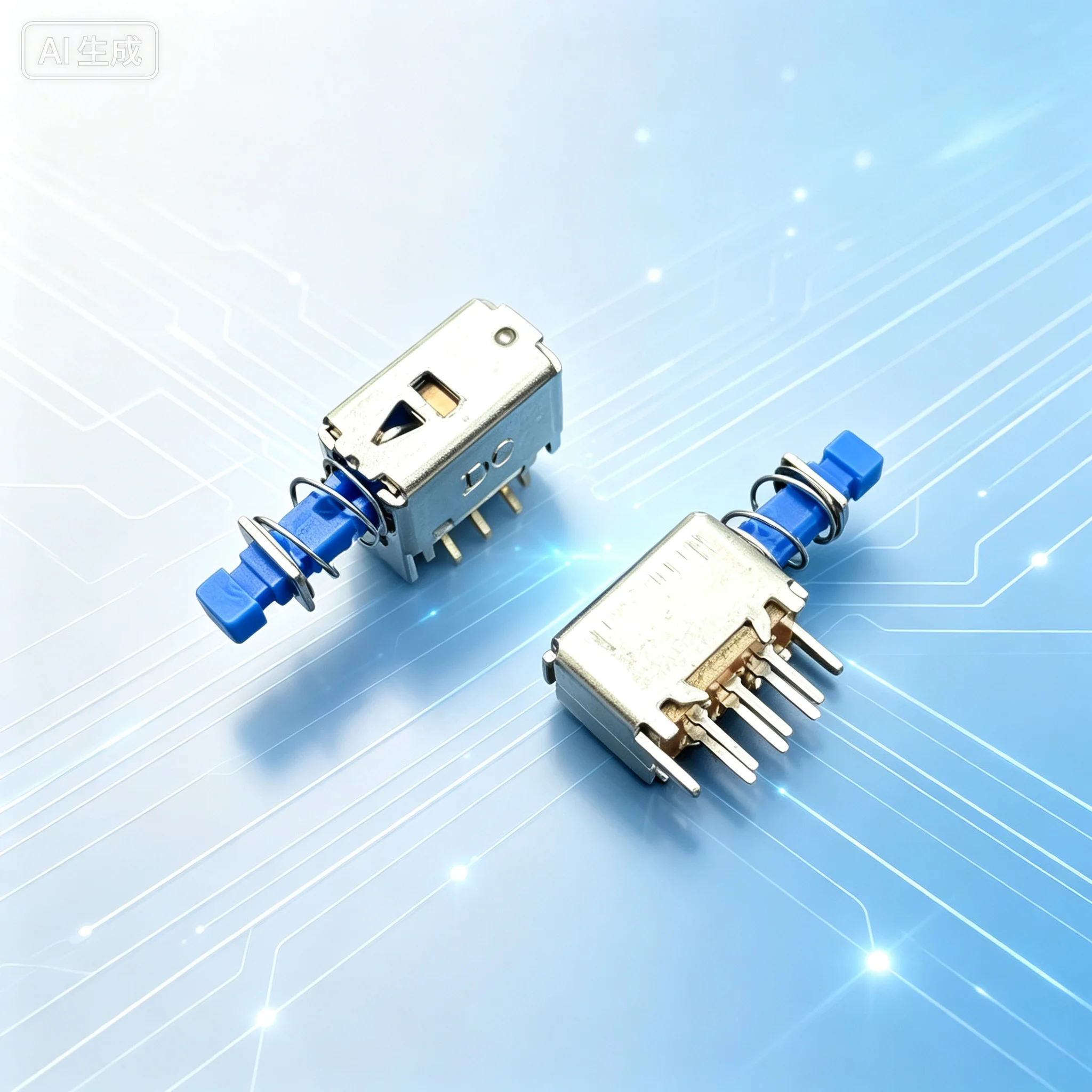 for PS22E05 DC Latching Push Switch,6Pin Blue Amplifier Chassis Button  100pcs