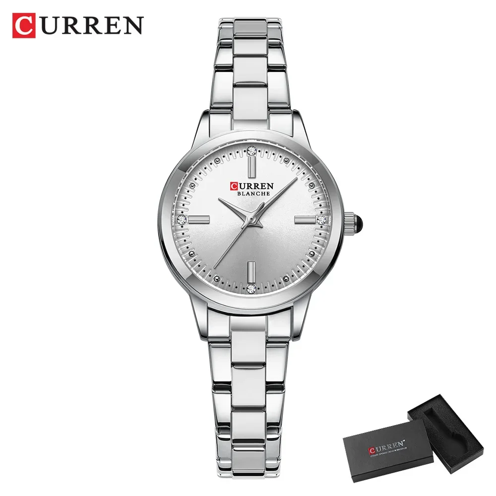 CURREN Damenuhren, modisch, Original-Quarz-Armbanduhr für Damen, römisches Zifferblatt, schillernder Diamant, wasserdicht, leuchtend, luxuriös, neu 8