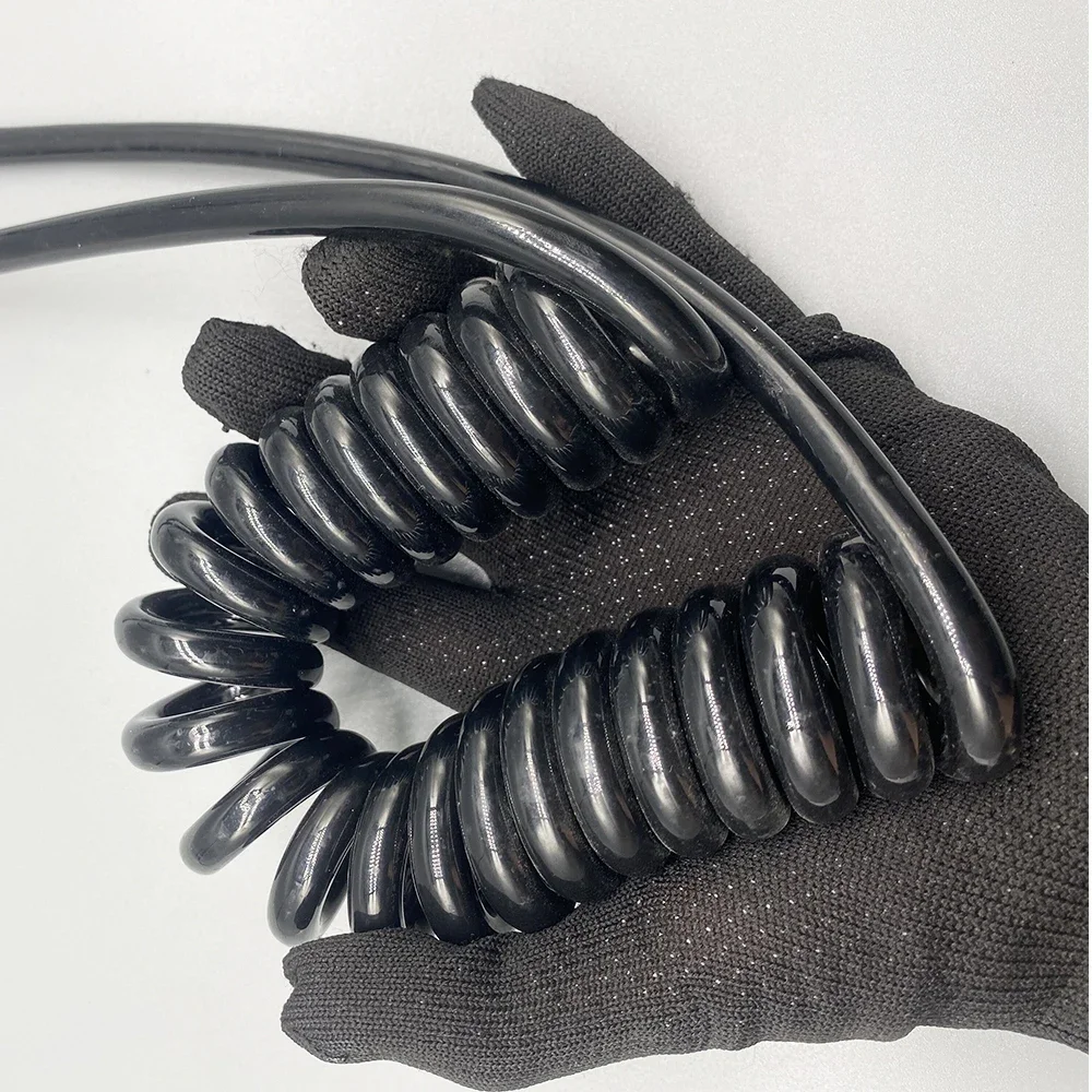 Helix Power Cable 3 Core PU Coiled Extension Power Cable Stretchable Electrical Wire for Versatile Applications