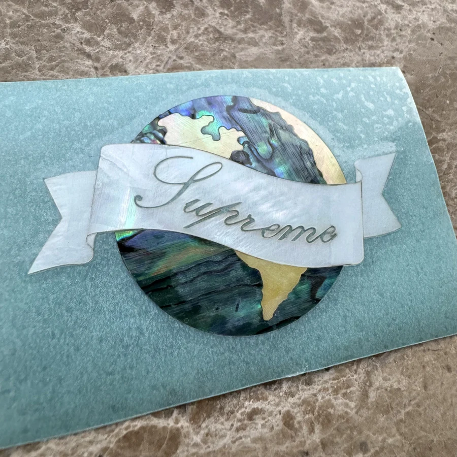 0.1 Mm Thickness Supre Guitar Logo Decal Mother of Pearl