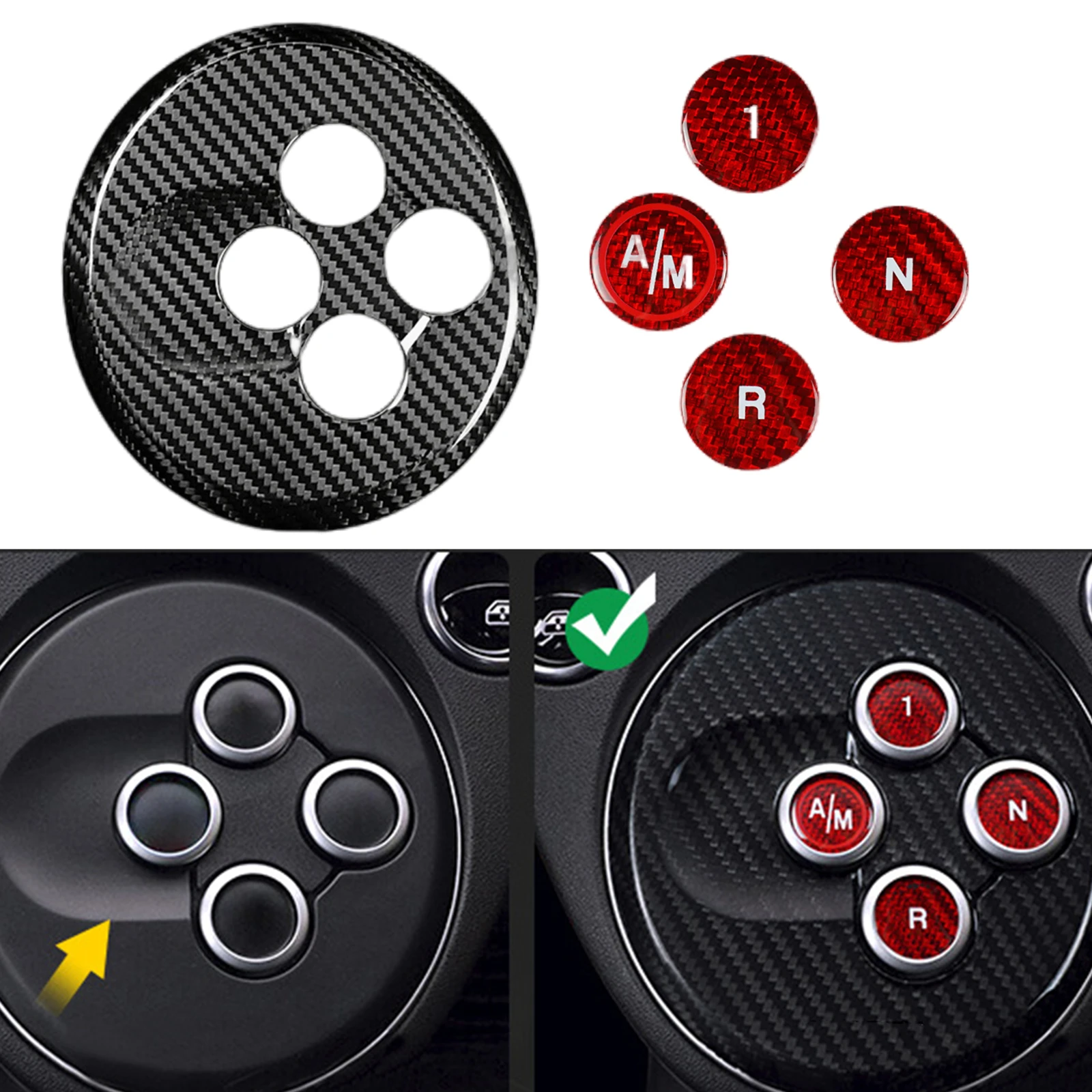

Car Interior Console Gear Shift Panel Decorative Cover Sticker For Fiat Abarth 595 695 2012-2023