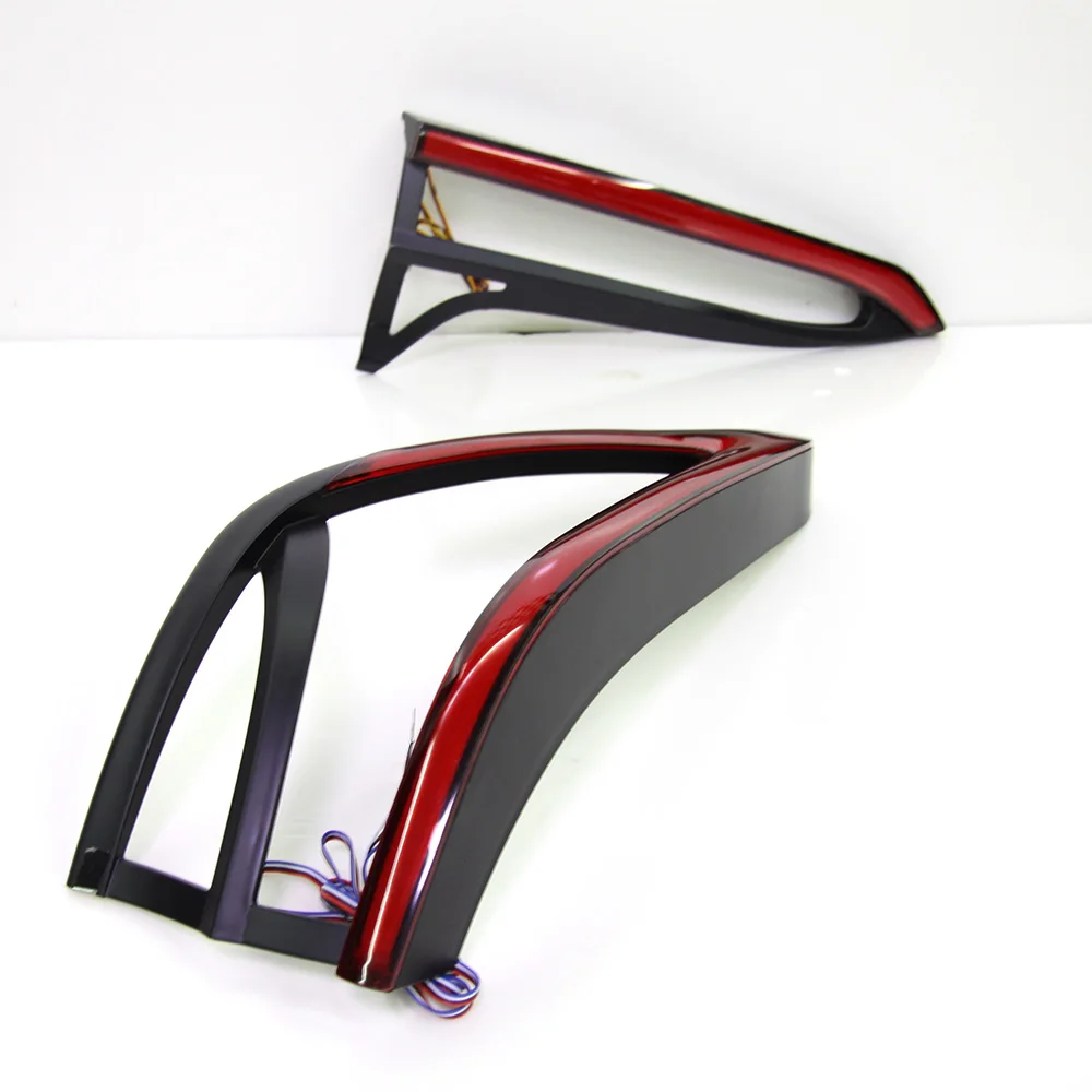 For Toyota Fortuner Led Car Rear Lamps Rear Bumper Reflector Light DRL Lights Stop Lamp Accessories Red Black White Lens 2PCs