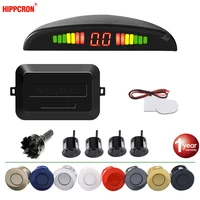 Hippcron Kit de Sensor de estacionamiento LED para coche, sistema de indicador de alerta de sonido de Radar inverso, 4 sensores, 22mm, 8 colores