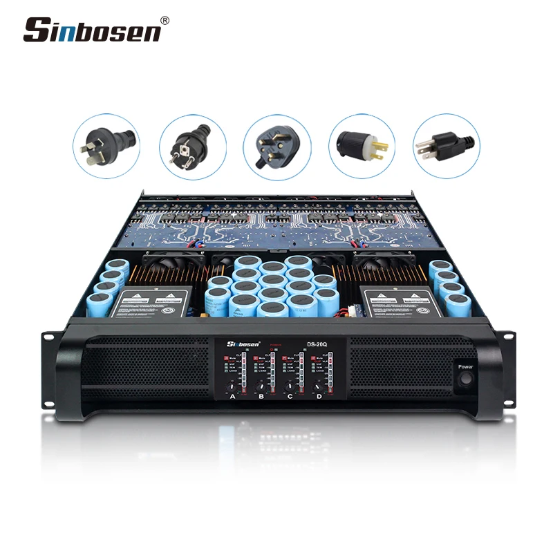 Amplificador de Potencia de Audio Profesional de 4 Canales Sinbosen DS-20Q de 4000 Vatios, 10000w