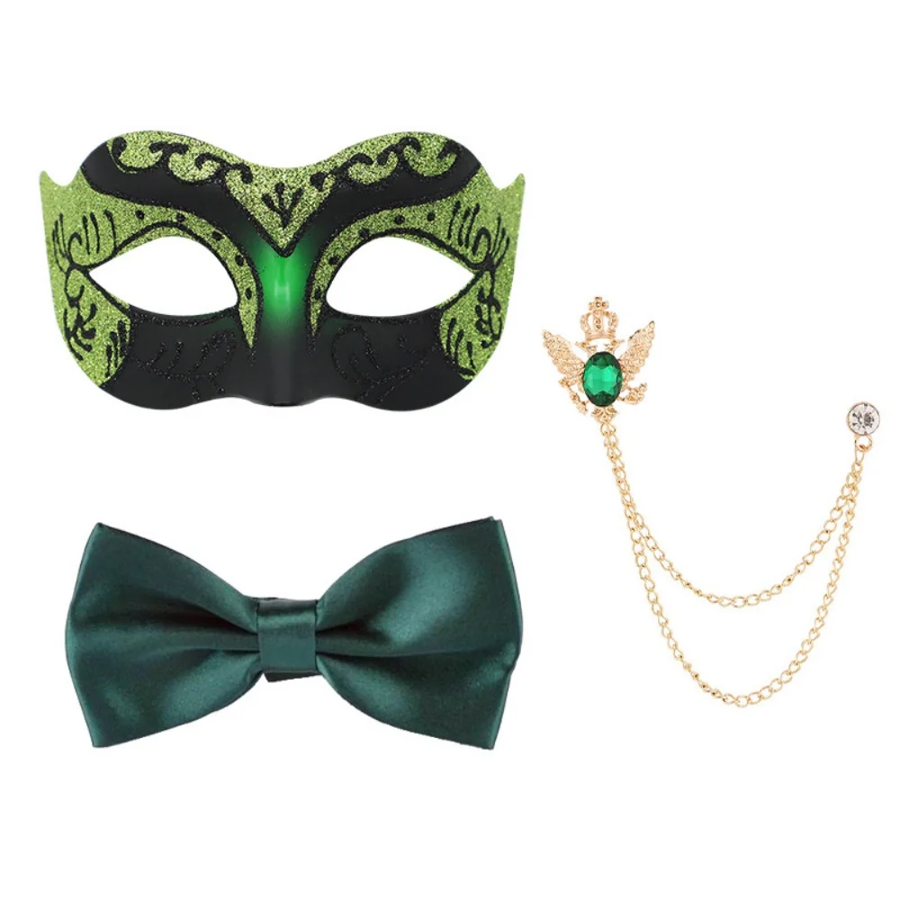 Couple Masks Set  Party Mask Necklace Brooch Set Venetian Carnival Masks High-Quality Masquerade Mask Set For Special