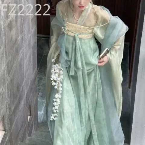 

Spring and summer new Tang-made Hanfu women's chest-length fresh and super fairy ancient clothing