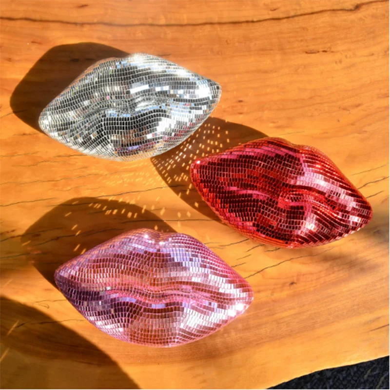 

Дискотечные губы Настенный декор Красочные сверкающие акриловые ротовые рисунки для дома Спальня Фотобудка Многоцветное эстетическое украшение комнаты