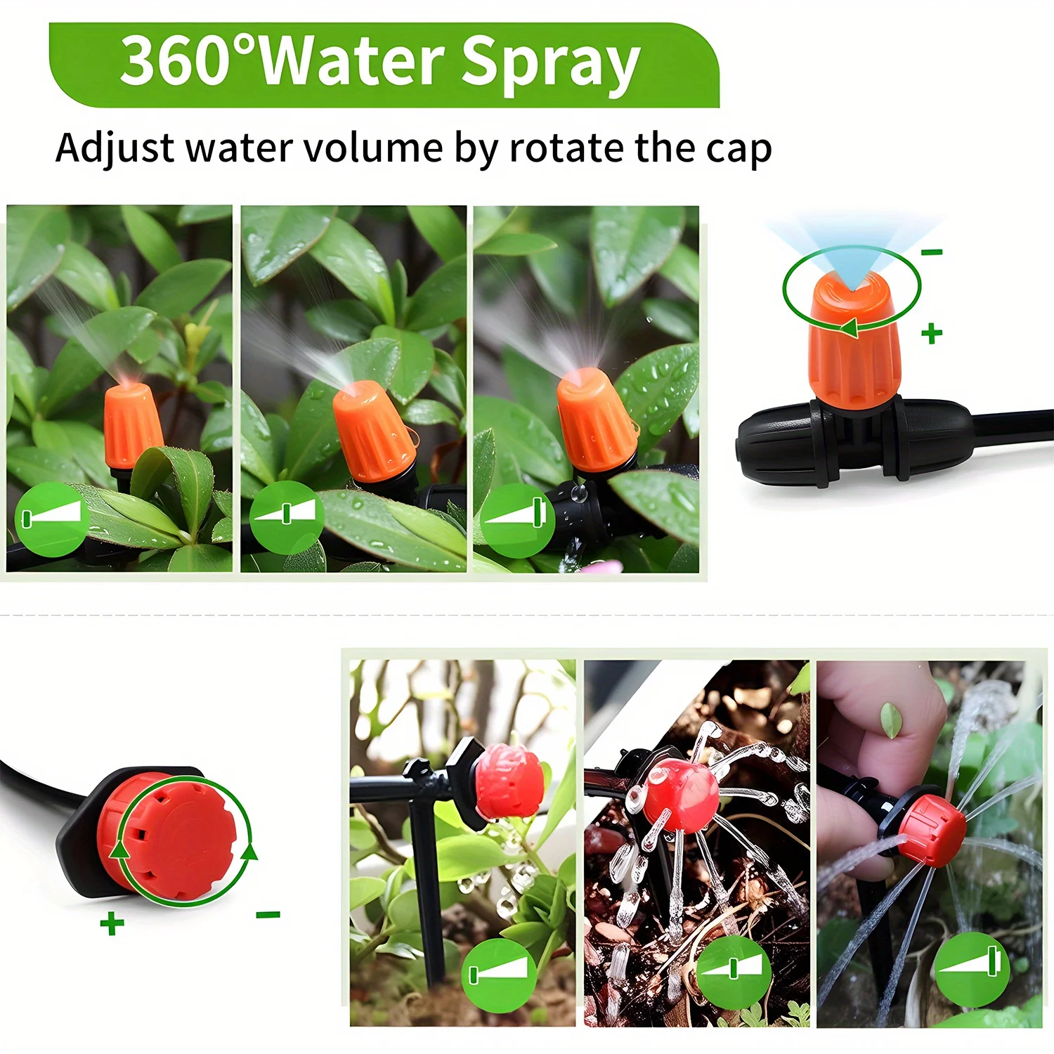 Automatic Micro Watering System with 4/7 inch Tubing Hose Locked-Connect Drip Irrigation Kit,98ft Garden Drip Irrigation System