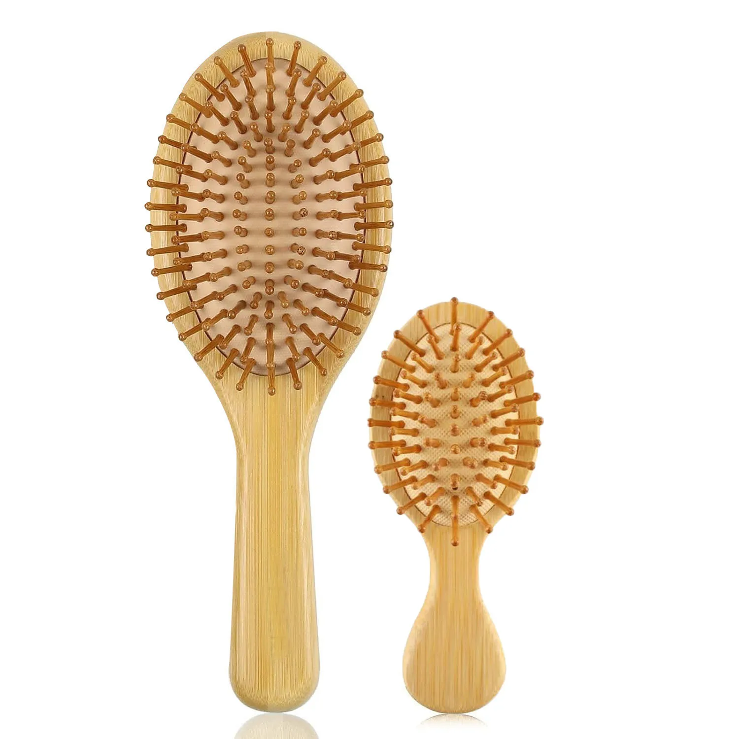 Bamboo Hair Brush Comb Set for Women Men, Wood Wide-Tooth Brush and Tail Comb - Paddle Detangling Brush for Wet Dry Curly Hair view 5