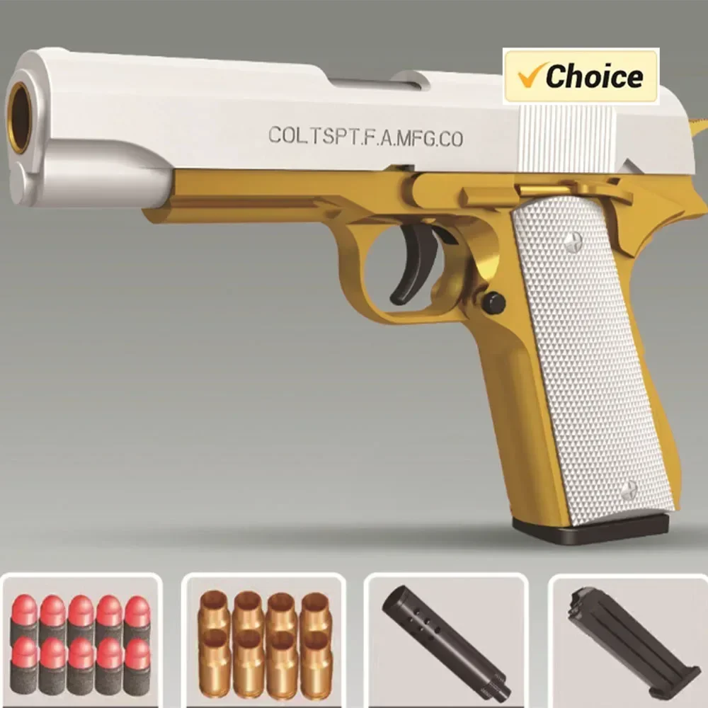 80 Soft Bullets & 24 Shells For Glock Toy Guns Desert Eagle Pistol Colt 1911 Foam Bullets Ammo