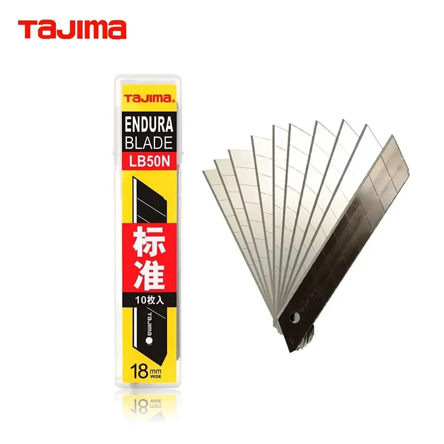 TAJIMA LB50N 60° Angle Sharp Blades 10PCS 18mm Spare Blades Standard Type Endura Blades Set for Utility Knife Solid Blade