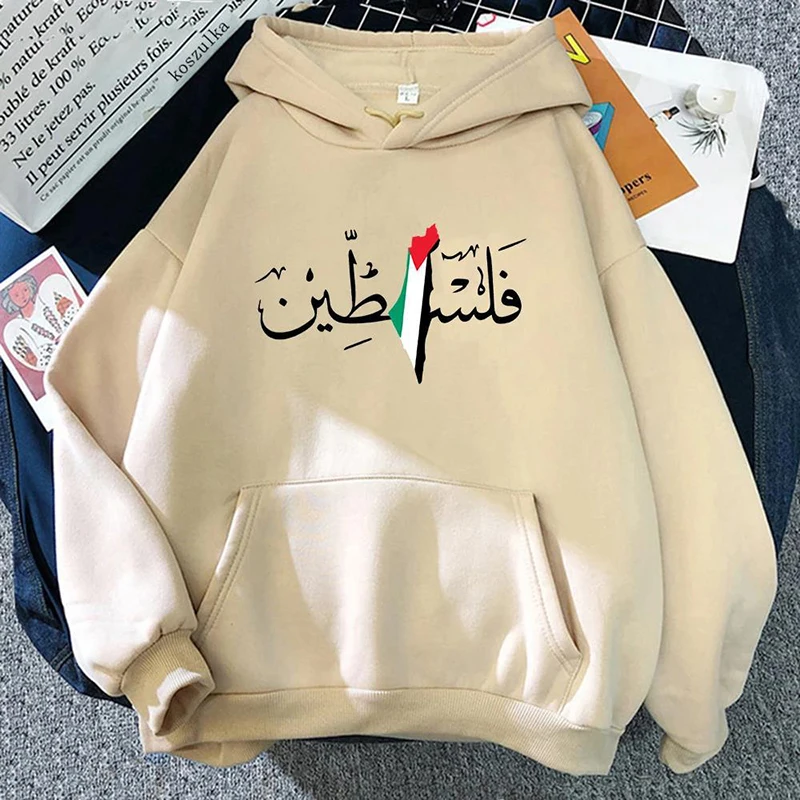 فلسطين هوديي أزياء المرأة Harajuku الجمالية الجرافيك هوديس للجنسين الخريف الشتاء خمر بلوزة كاجوال بلوزات Bluzy