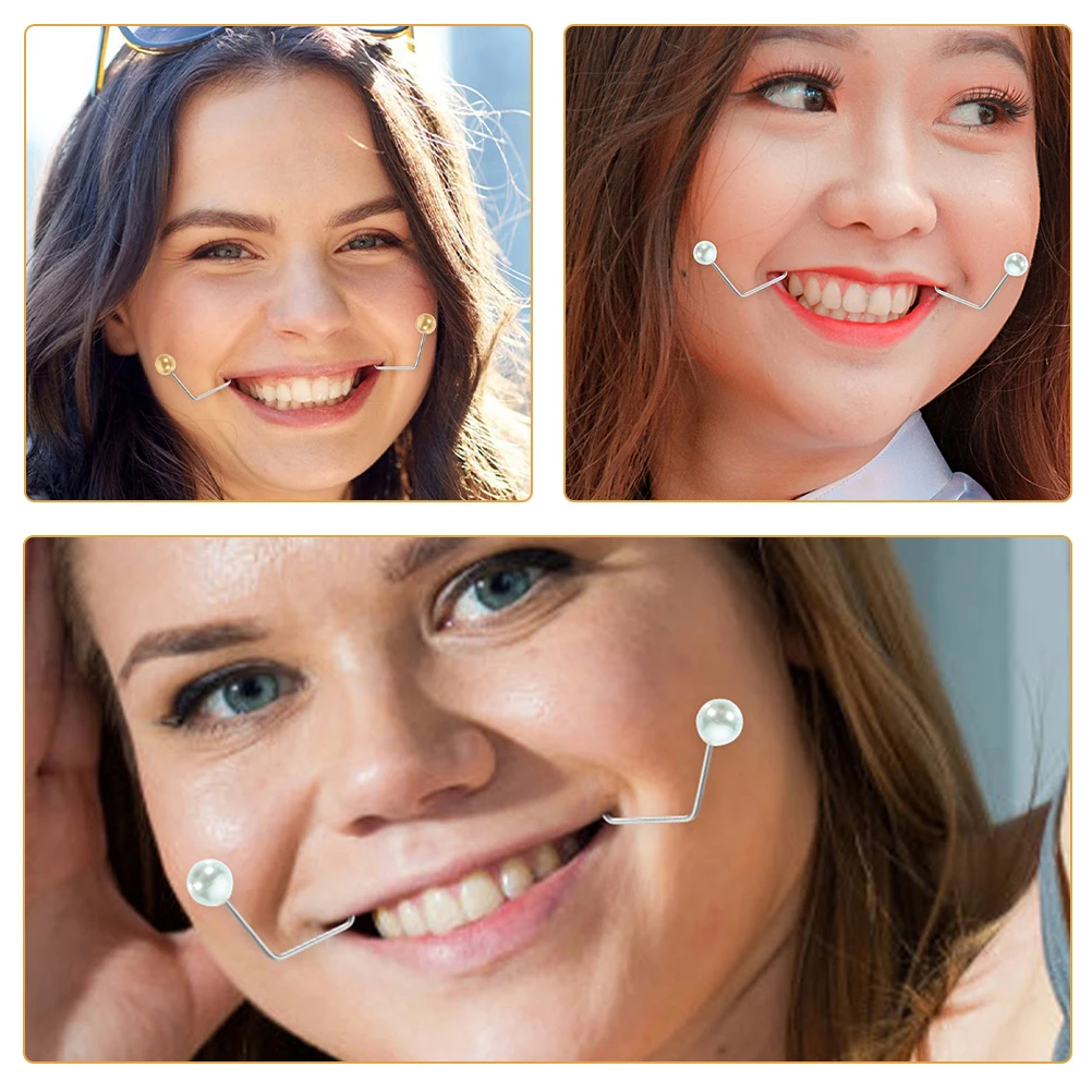 

2 Pairs 4 Pieces Dimple Trainer Maker Silver Black Facial Exerciser Natural Cheeks Women Men Slim Face Tool Muscle Exercise