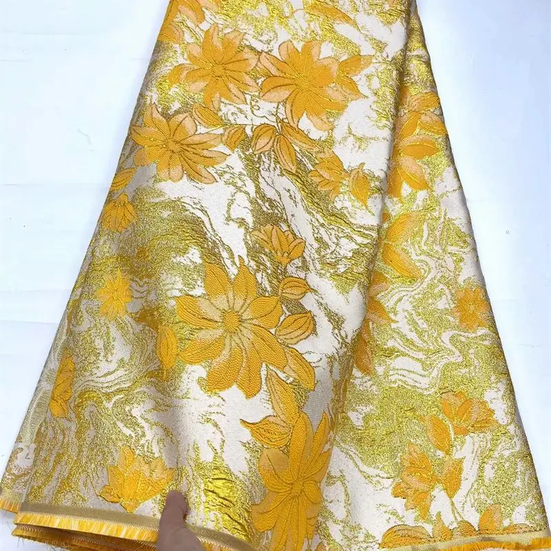 

African Nigerian High-Quality Jacquard Organza Tulle Lace Fabric Embroidery Guipure for Party Prom Dresses