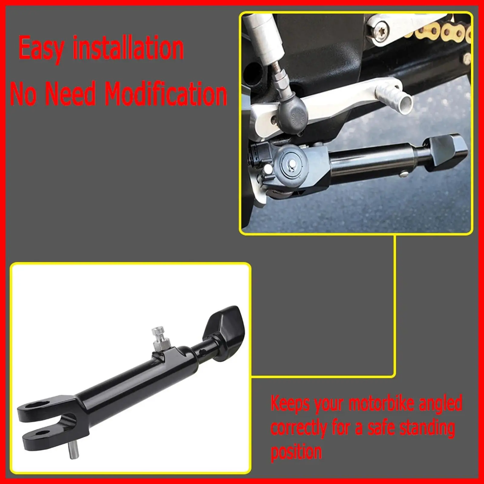 Aluminum Alloy Motorcycle Kickstand Practical Side Support Leg for Kawasaki Z900RS 2018-2023 Maintenance Accessory