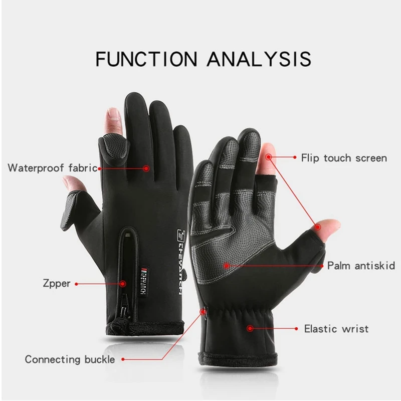 Guantes de invierno para hombre, guantes de ciclismo con dedos completos, impermeables, térmicos, pantalla táctil, a prueba de viento, para senderismo, esquí, bicicleta, motocicleta