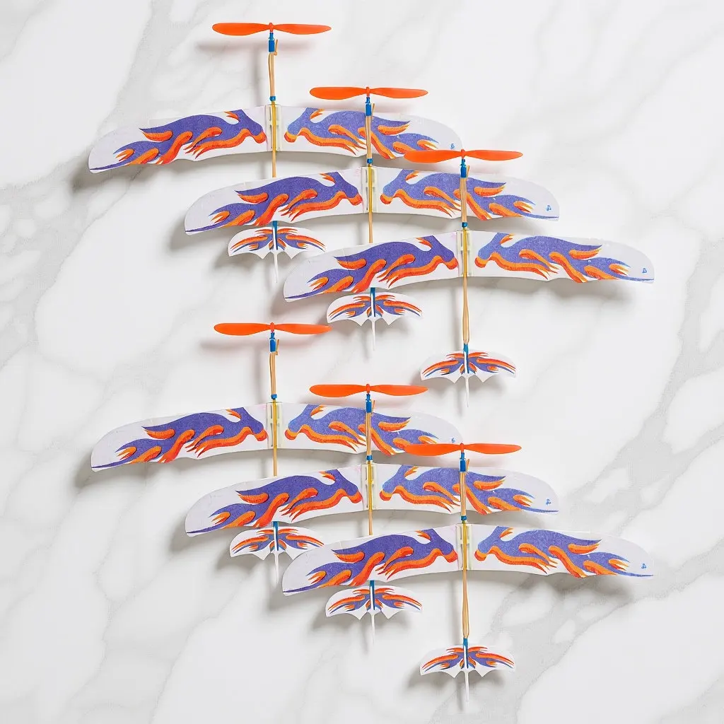 

6Pcs Rubber Band Powered Airplane Assembly Small Aircraft Kit Kids Outdoor Glider Flying Plane DIY Educational Play