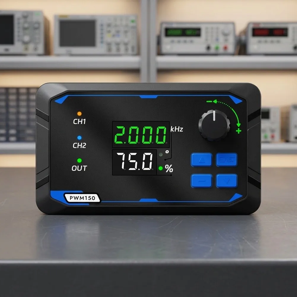 PWM150 Channel Signal Generator for Electronics Development with Rotary Encoder and Tri Color Status LED PWM150