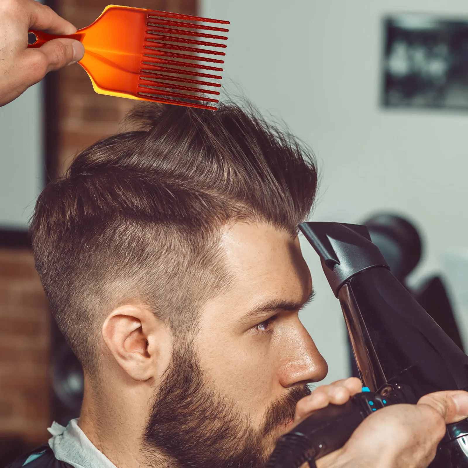 4Pcs Insert Comb Professional Oil Hair Brush Flexible Bristles Barber Salon Hair Styling Oil Comb Wide Teeth Hairdressing Tool
