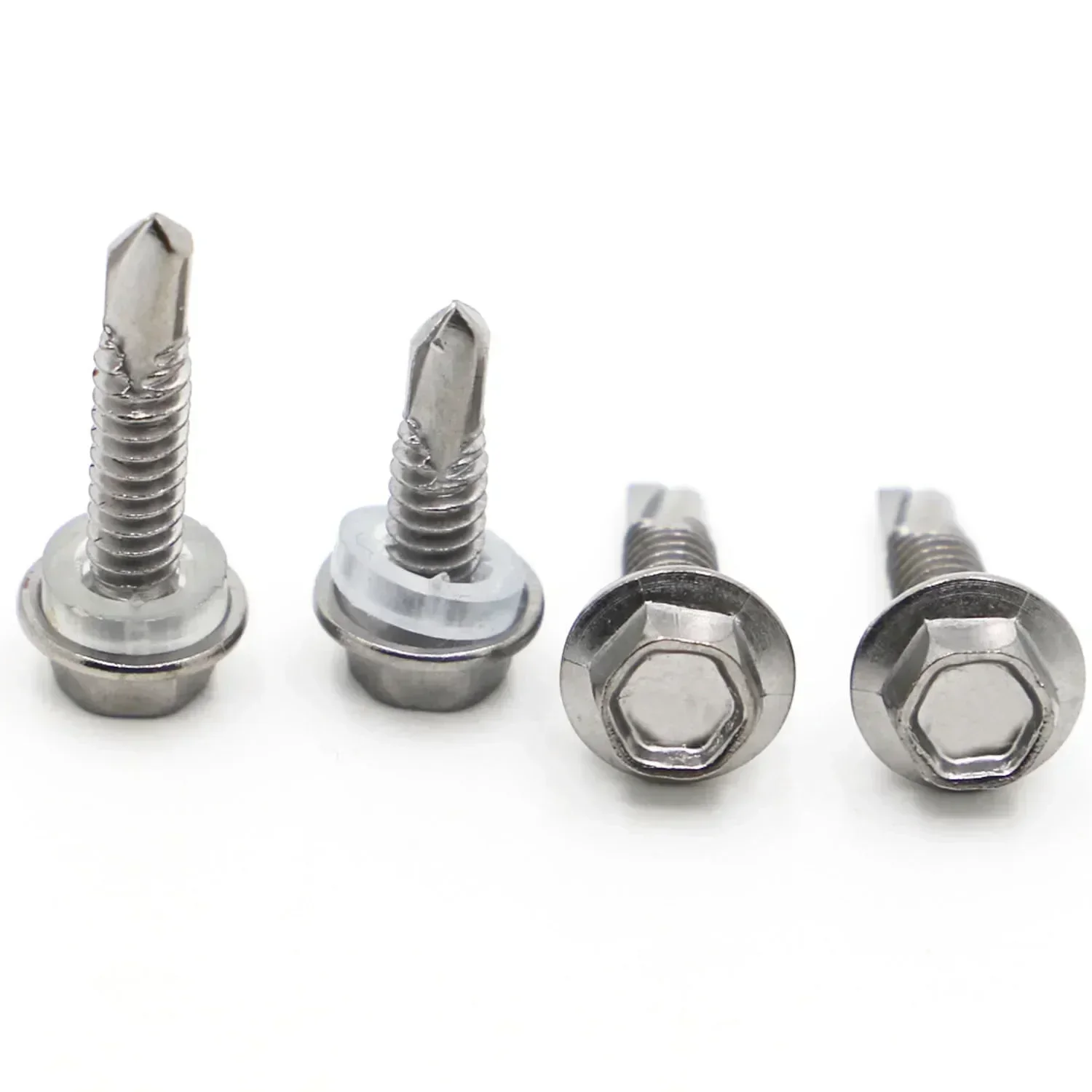 10pcs M5.5 M6.3 410 Stainless Steel Washer External Hex Hexagon Head Self Drilling Tapping Screws