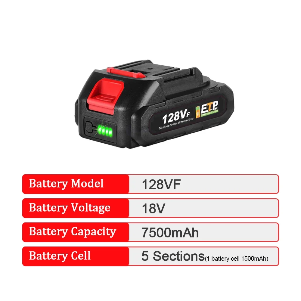 Imagem -02 - Bateria de Lítio Recarregável para Makita Ferramentas Elétricas para Motosserra 928vf 388vf 22500mah 15000mah 7500mah