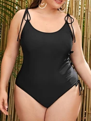 2026 Large Plus Size Swimsuit Women One Piece Printed Strappy Swimwear Female Bathers Bathing Swimming Swim Suit Beachwear