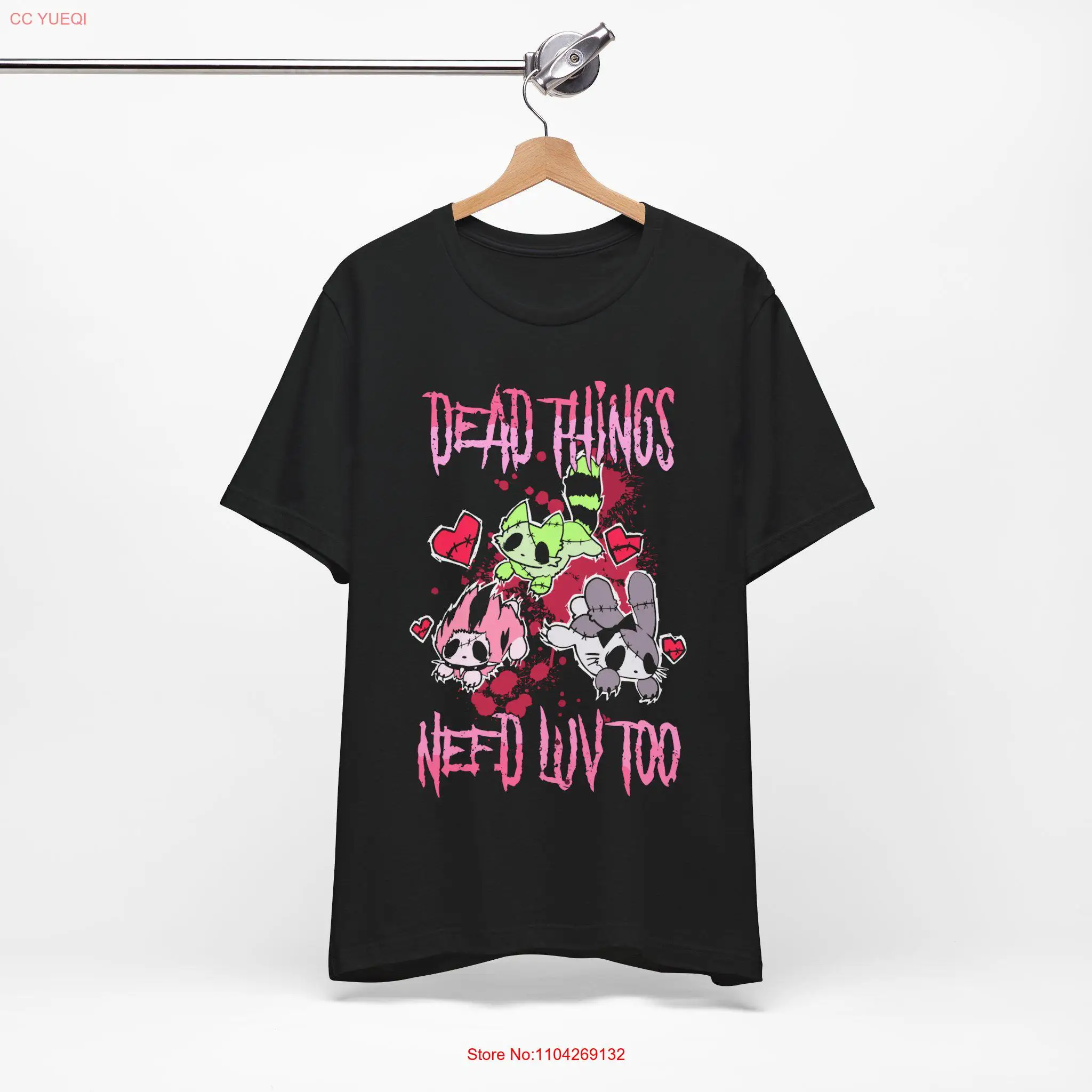 Dead Things Need Love Too T Shirt Emo Scene Style Broken Animals Y2K Punk Fashion long or short sleeves