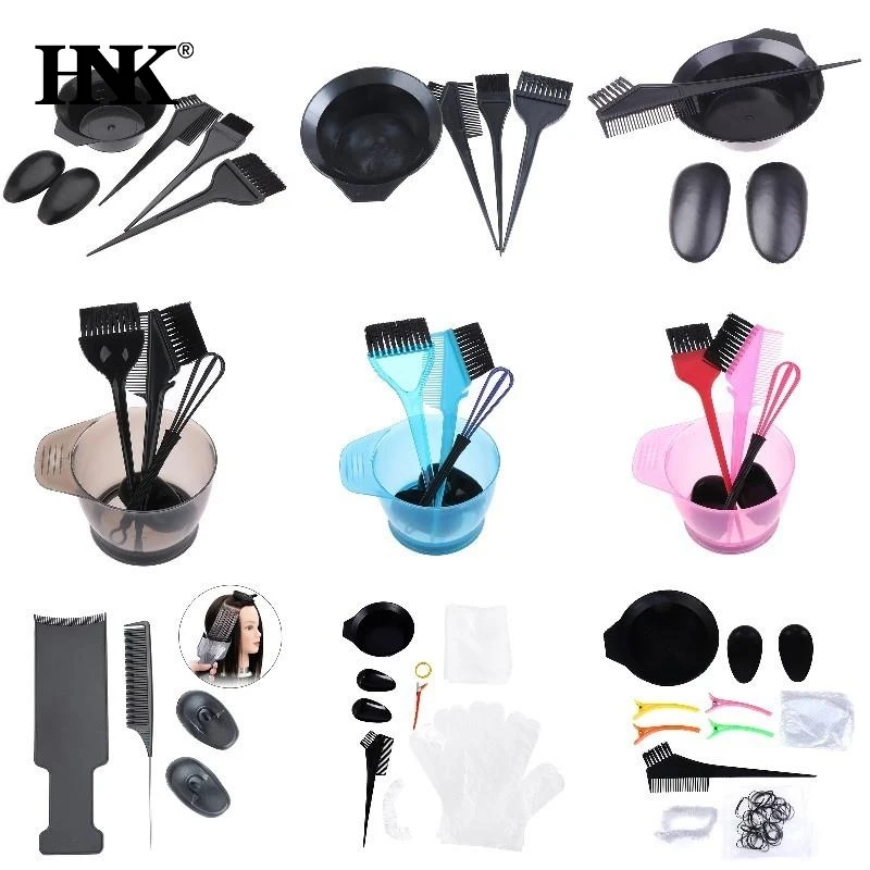 4/5/11pc Black Hair Dyeing Accessories Kit Hair Coloring Dye Comb Stirring Brush Plastic Color Mixing Bowl DIY Hair Styling Tool