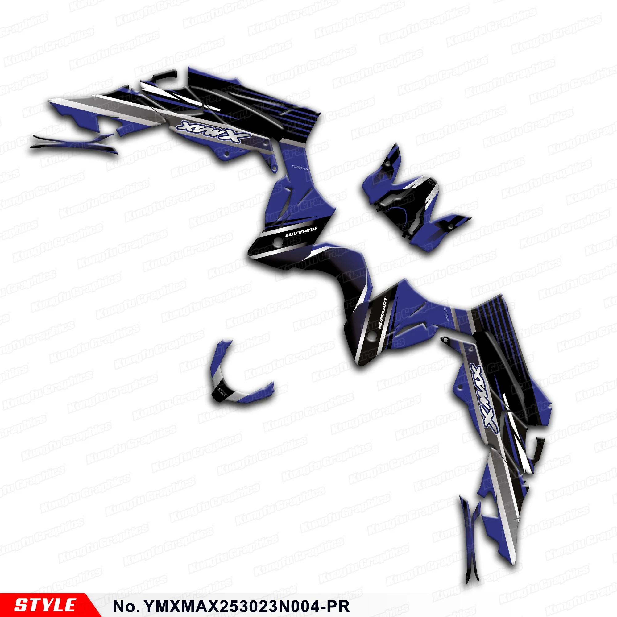 

Racing Graphics Decals Stickers Kit for Yamaha XMAX 250 300 2023 2024, YMXMAX253023N004-PR