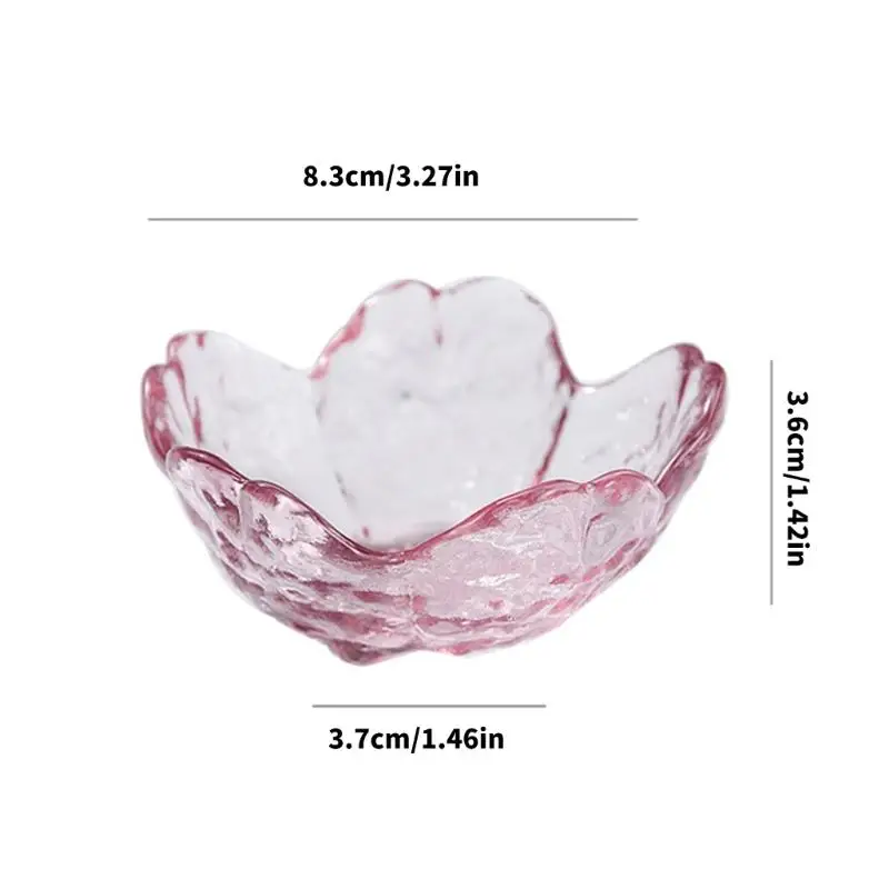 G6KF Glass Condiment Dish Set with Flower Design for Family Table Service