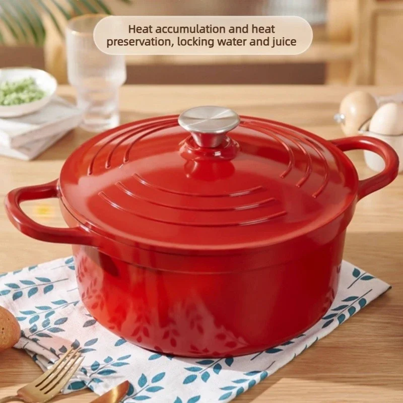 Household Enamel Pot, Non-stick Stew & Soup Pot, Universal for Induction & Gas Stove, Ideal Wedding & Housewarming Gift