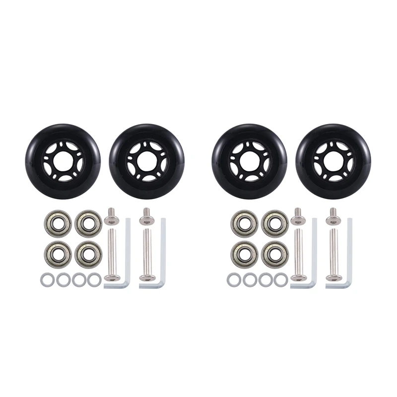 75Mmx 24Mm Luggage Suitcase Replacement Wheels , PU Swivel Caster Wheels Bearings Repair Kits, A Set Of 4