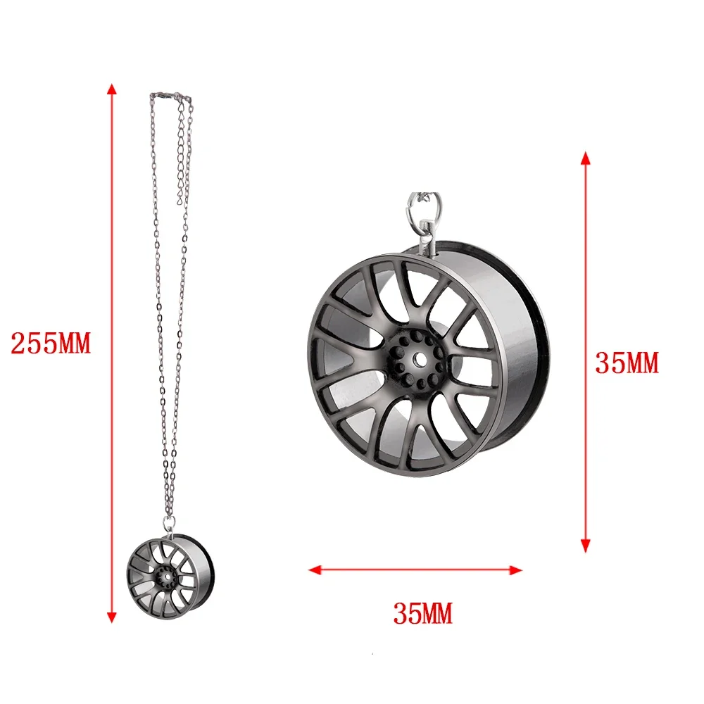 Car Ornaments Metal Wheel Hub Flywheel Hanging Hip-hop Auto Interior Rear View Mirror Decoration Pendant Dangle Trim Accessories