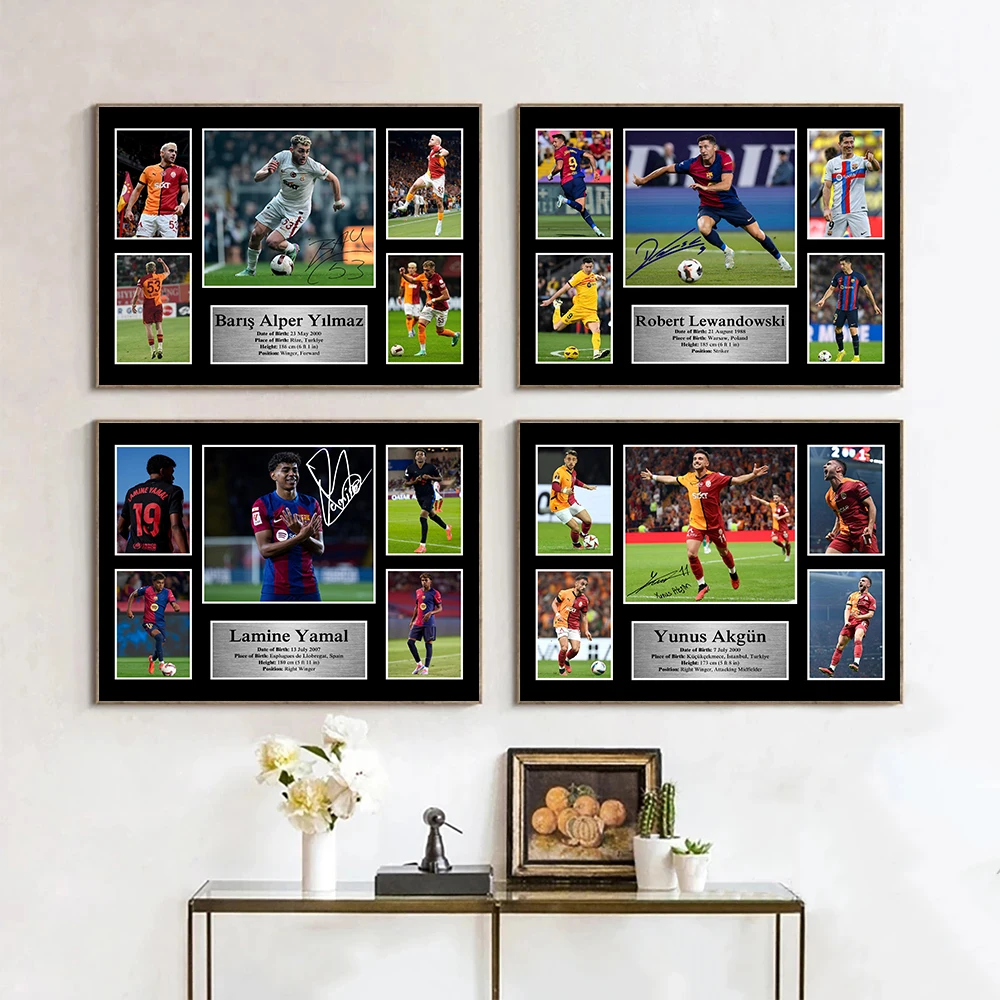 الحديثة الشهيرة لاعبين كرة القدم نجوم كرة القدم الملصقات الرياضية يطبع حائط لوح رسم صورة فنية غرفة المعيشة ديكور المنزل