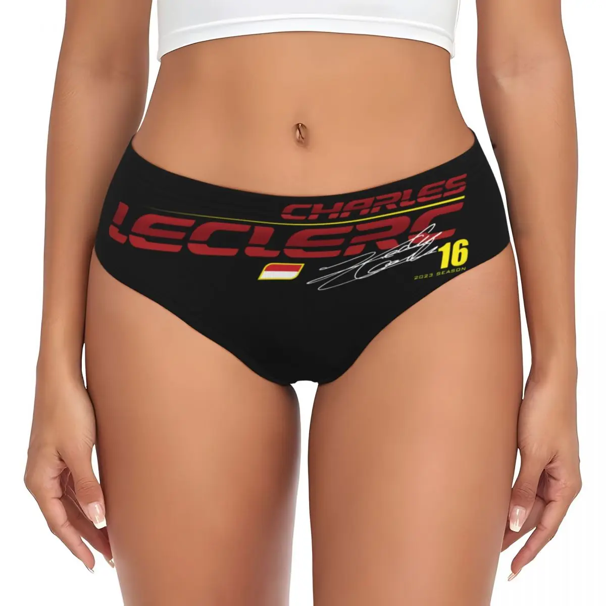 Custom Charles Leclerc 16 Brief Panties Womens Comfort Sport Racing Car Underwear