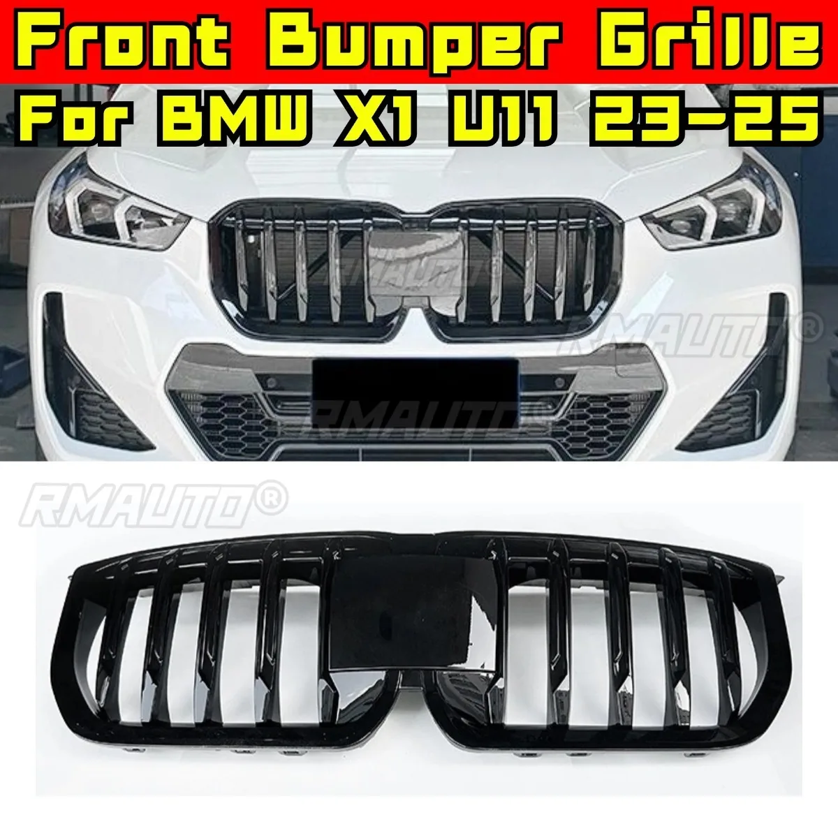 

Car Bumper Grill Decorative Strips Racing Grille Body Kit Front Bumper Grill For BMW X1 U11 2023-2025 Exterior Part
