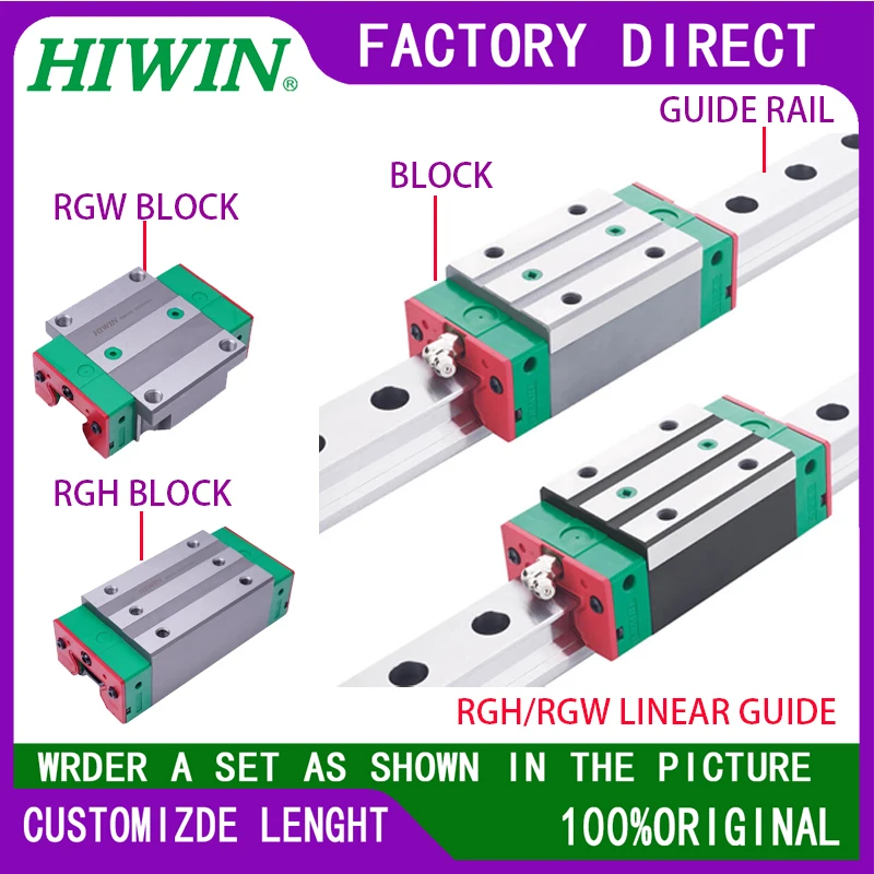 HIWIN RGH25/30/35/45/55/CA Precision Rail for CNC Rail Length Cumulative Length by Quantity