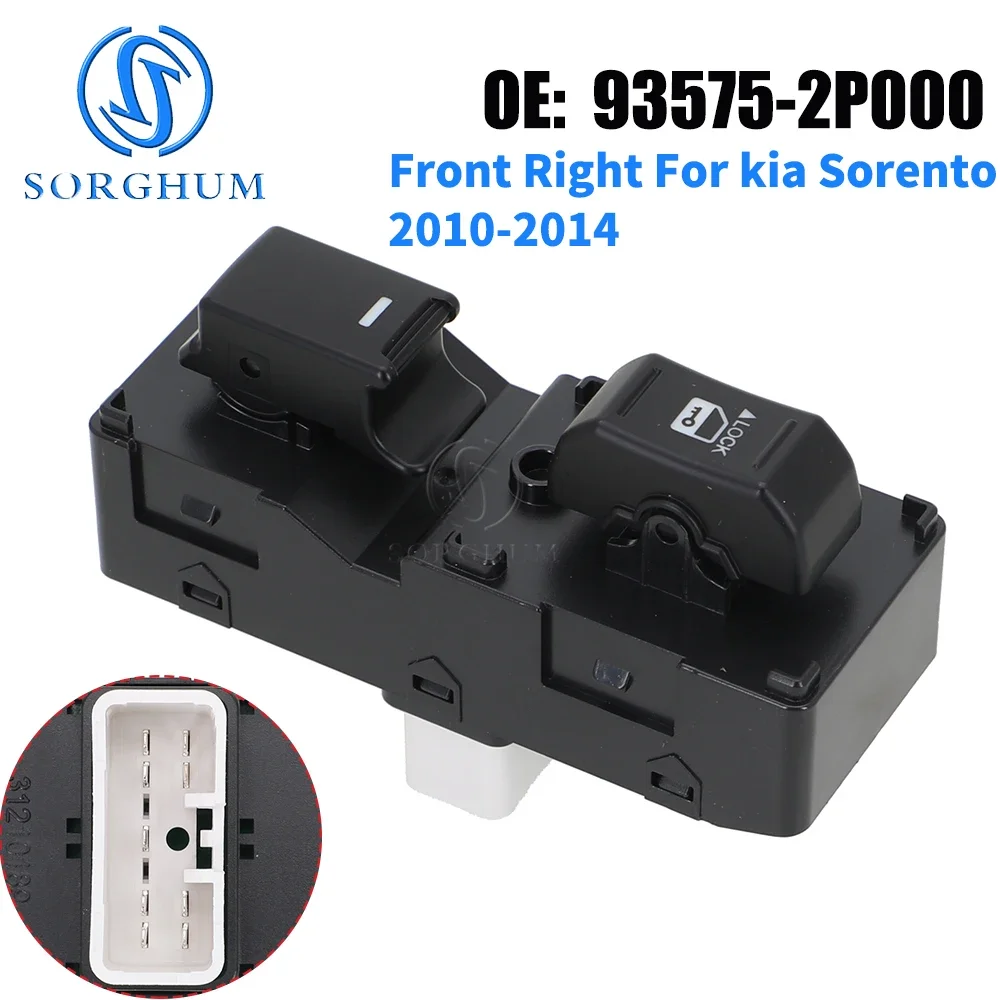 

Front Right Electric Power Window Switch Control Button For kia Sorento 2010 2011 2012 2013 2014 93575-2P000 935752P000 Spares