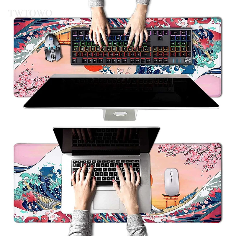 Japan Great Wave Mouse Pad Gamer XL Custom Home New Mousepad XXL MousePads Keyboard Pad Soft Natural Rubber Carpet PC Mouse Mat