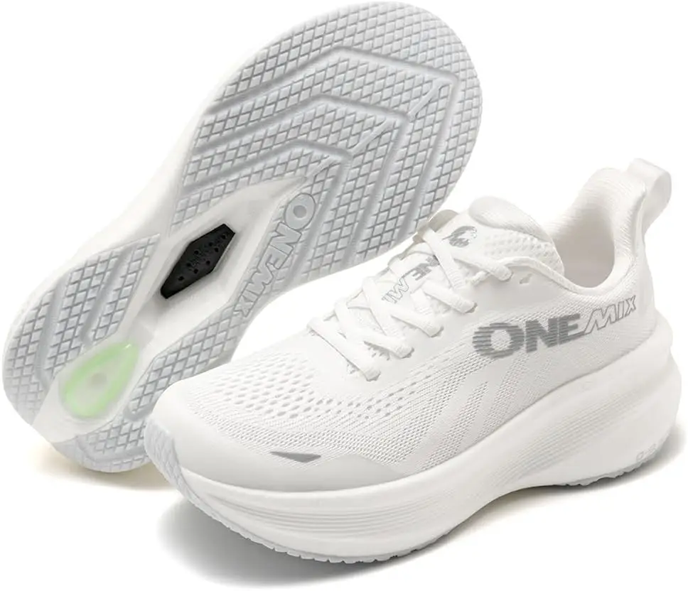 ONEMIX Women's Wide Fit Running Shoes with Breathable Mesh Upper, Super Critical Foam Cushioning and TPU Arch Support for Outdoo