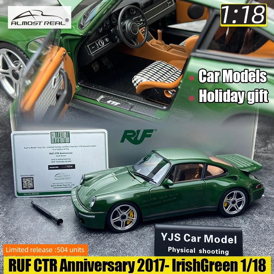 RUF CTR Anniversary 2017- IrishGreen 1/18 Almost Real Limited 504 Car model die cast model Static display collection gift