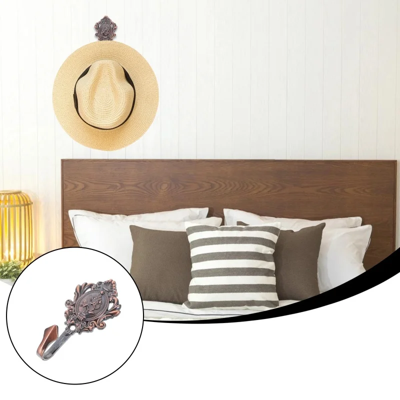 2 pieces/1 set of European retro alloy fan-shaped hooks curtain hooks coat hooks rose patterned curtain decoration accessories