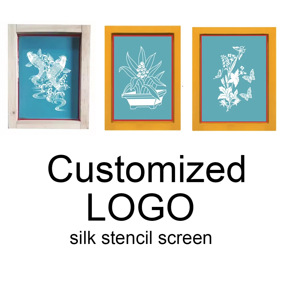 

DIY Stencils Custom Screen Printing Frame Custom-made Silk Screen Printing Stencil Wooden Frame Screen with Your Own LOGO Design