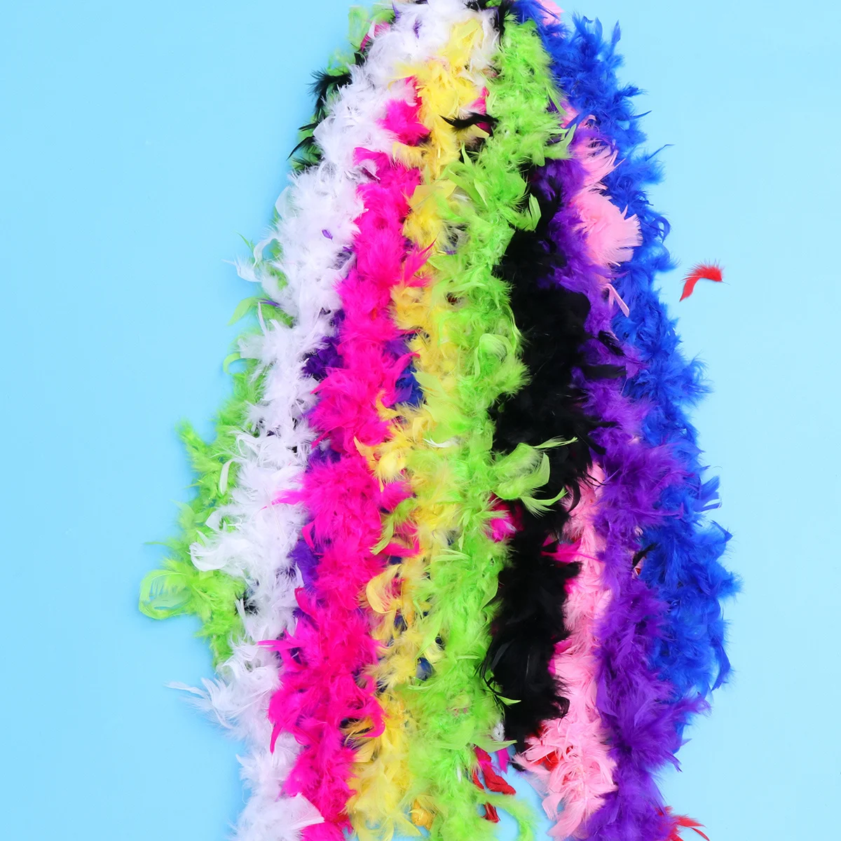 Boas – garniture naturelle colorée 40G, 6 pièces, pour fête, thème pour enfants, bricolage, couture, frange, vêtements, accessoire de décoration
