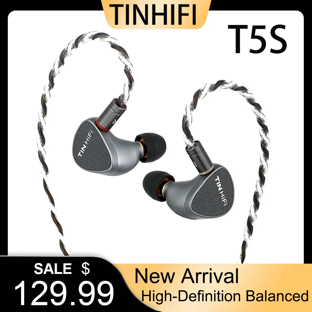 

TINHIFI T5S HiFi Earphone IEMs High-Definition Balanced In-Ear Earphones Wired Earbuds Detachable Cable 0.78 2pin 3.5mm Plug