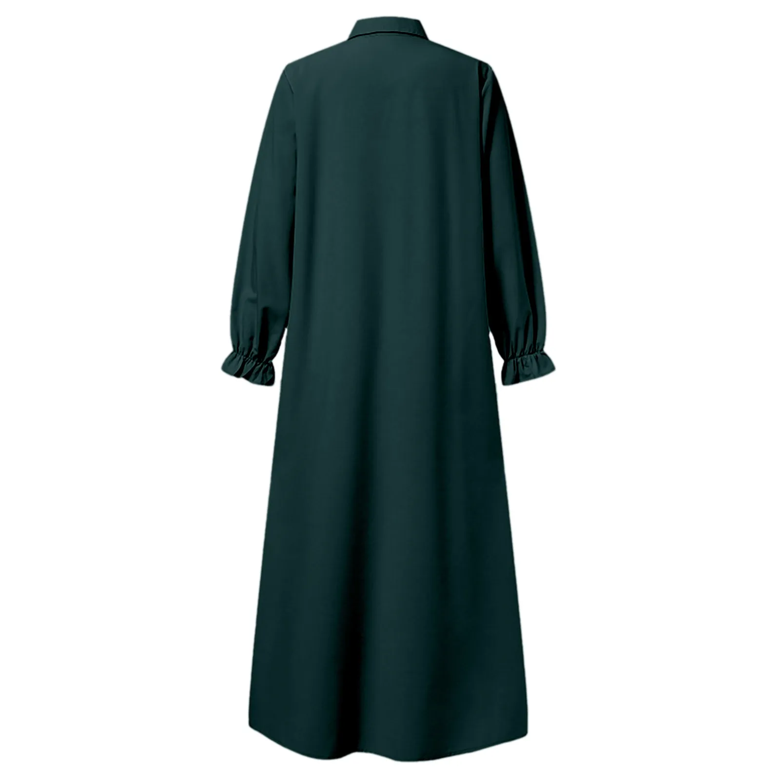 Otoño Marruecos vestido camisero musulmán mujeres Abaya Vestidos casuales Mujer Dubai Turquía Islam vestido largo bata Mujer Vestidos 2025