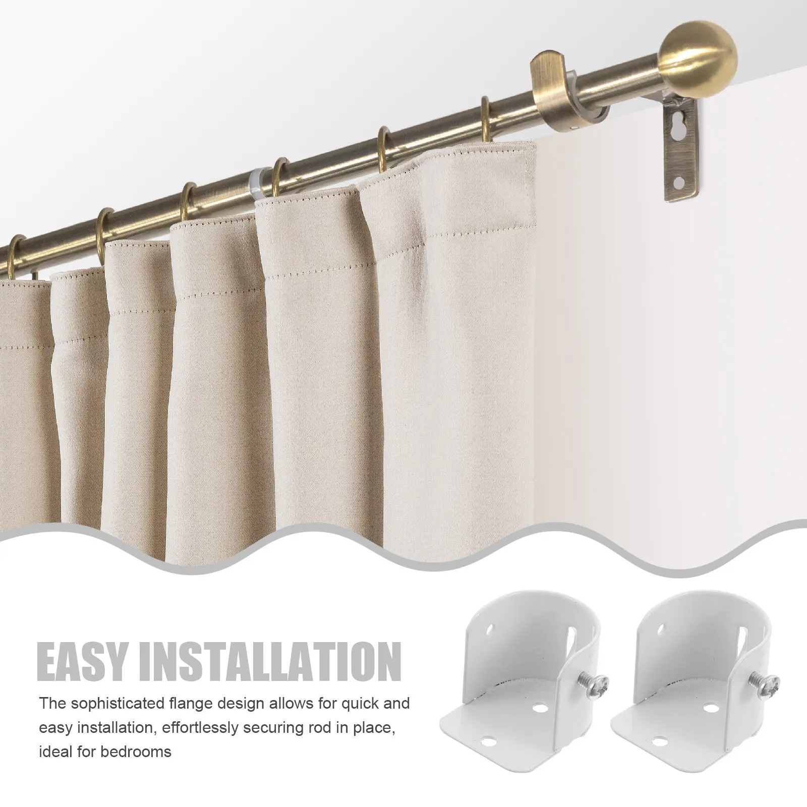 10Pcs Roman Rod Flange Heavy Duty Stainless Steel Closet Rod Holder Brackets 1.02-1.14 Inch Closet Pole Mounting Brackets