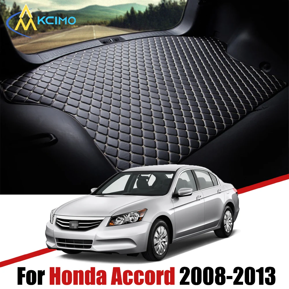 

For Honda Accord 2008-2013 Artificial Leather Car Trunk Mat Rear Trunk Cargo Protective Mat Car Interior Accessories